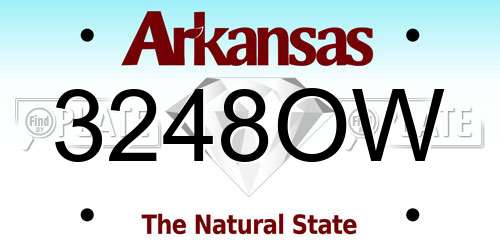 3248OW Arkansas License Plate