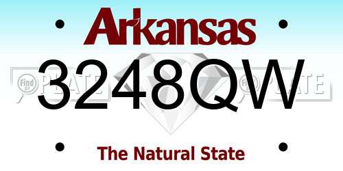 3248QW Arkansas License Plate