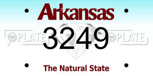 3249 Arkansas License Plate