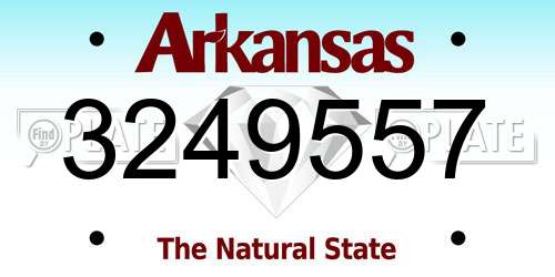 3249557 Arkansas License Plate