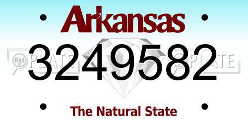 3249582 Arkansas License Plate