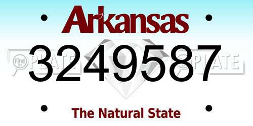 3249587 Arkansas License Plate