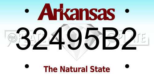 32495B2 Arkansas License Plate