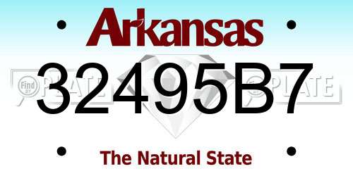 32495B7 Arkansas License Plate