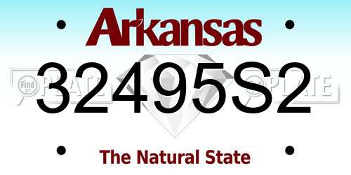 32495S2 Arkansas License Plate
