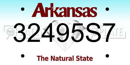32495S7 Arkansas License Plate