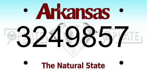 3249857 Arkansas License Plate