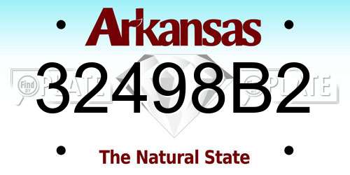 32498B2 Arkansas License Plate
