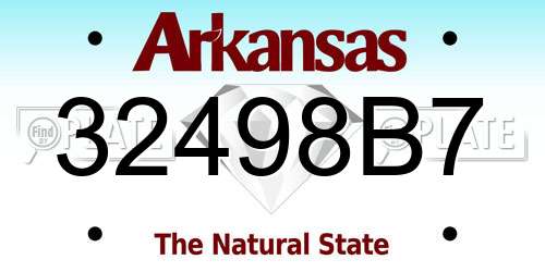 32498B7 Arkansas License Plate