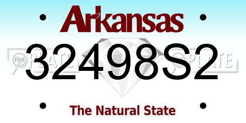32498S2 Arkansas License Plate