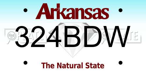 324BDW Arkansas License Plate