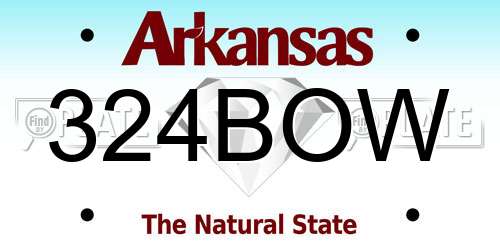 324BOW Arkansas License Plate