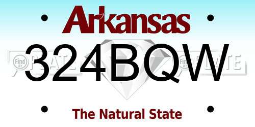 324BQW Arkansas License Plate