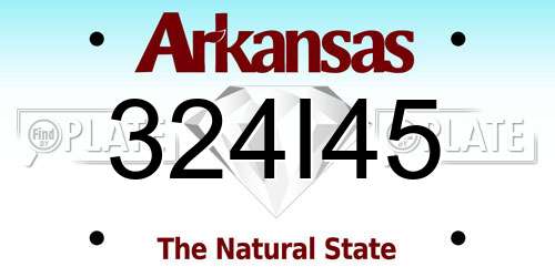 324I45 Arkansas License Plate