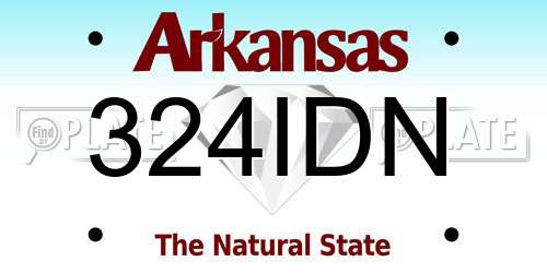 324IDN Arkansas License Plate