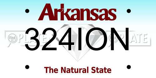 324ION Arkansas License Plate