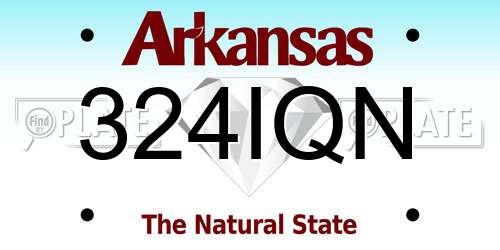 324IQN Arkansas License Plate