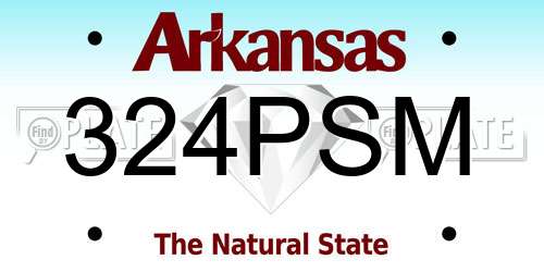 324PSM Arkansas License Plate