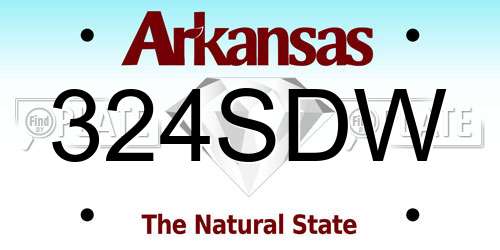 324SDW Arkansas License Plate
