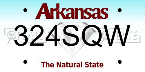 324SQW Arkansas License Plate