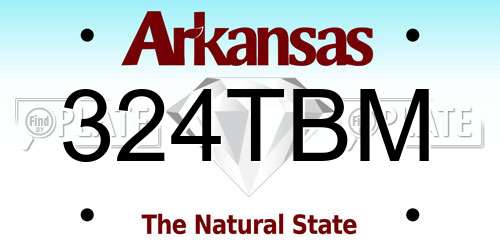 324TBM Arkansas License Plate