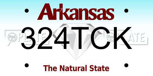 324TCK Arkansas License Plate