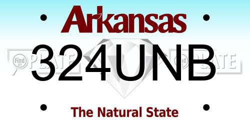 324UNB Arkansas License Plate