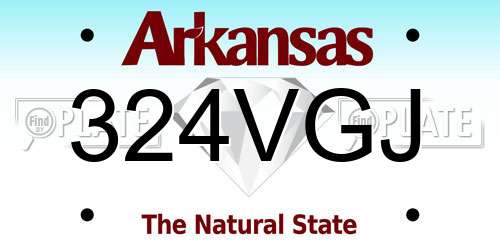 324VGJ Arkansas License Plate