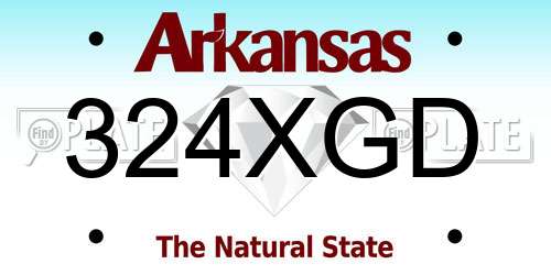 324XGD Arkansas License Plate