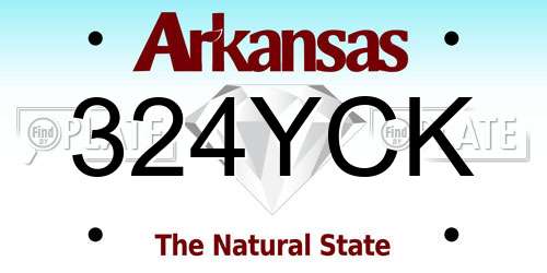 324YCK Arkansas License Plate