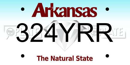 324YRR Arkansas License Plate