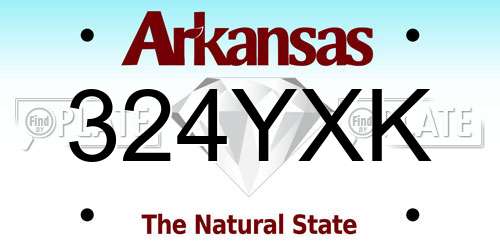 324YXK Arkansas License Plate