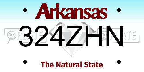 324ZHN Arkansas License Plate