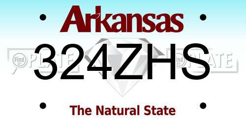 324ZHS Arkansas License Plate