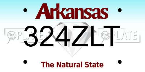 324ZLT Arkansas License Plate
