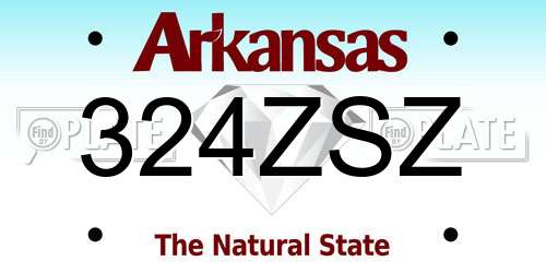 324ZSZ Arkansas License Plate