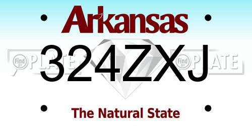 324ZXJ Arkansas License Plate