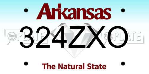 324ZXO Arkansas License Plate