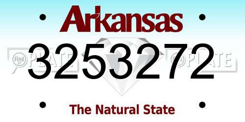 3253272 Arkansas License Plate