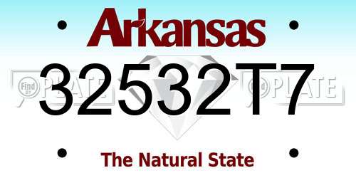 32532T7 Arkansas License Plate