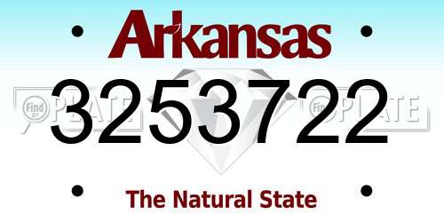 3253722 Arkansas License Plate
