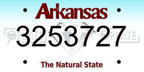 3253727 Arkansas License Plate