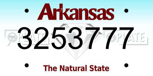 3253777 Arkansas License Plate