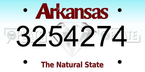 3254274 Arkansas License Plate