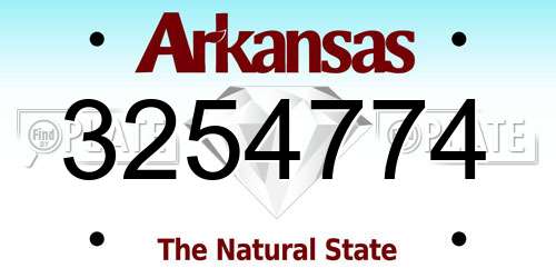 3254774 Arkansas License Plate