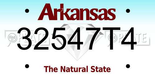 32547T4 Arkansas License Plate