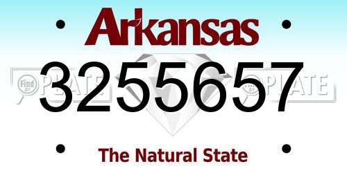 3255657 Arkansas License Plate