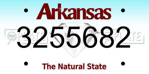 3255682 Arkansas License Plate