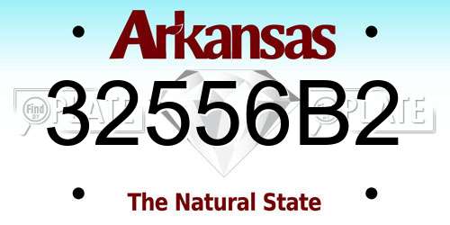 32556B2 Arkansas License Plate