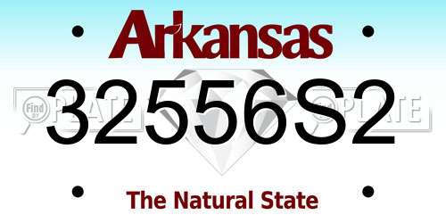 32556S2 Arkansas License Plate